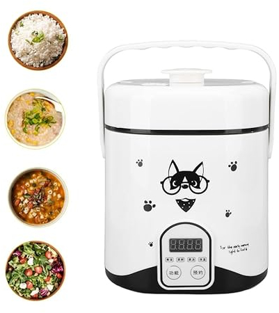 Olla Arrocera, Olla Arrocera Pequeña de 1,2 L con Olla Interior Antiadherente, para Cocinar Al Vapor, Cuchara de Arroz, Reserva de 24 Horas y Control de Temperatura, para