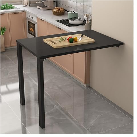 Wandklapptisch Wandtisch Klappbar Wandklapptisch Schreibtisch Klapptisch Esstisch Klappbarer Schwimmender Aus Holz Wandtisch Klappbar Für Waschküche Küchentisch Wandtisch ( Color : Black , Size : 100*