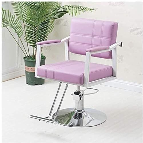LIJBDDM Vintage-Salonstuhl, hydraulische Schönheitsausrüstung, Friseurstühle, strapazierfähig, liegend, hydraulischer Haarstyling-Stuhl, Friseurstuhl, Salonstühle (Farbe: Rosa)