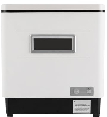 PUDLOR Edelstahl Geschirrspüler, 220V 1500W kleine spülmaschine 60L Tischgeschirrspüler freistehen für den Abwasch nach den Mahlzeiten zu Hause Weiß