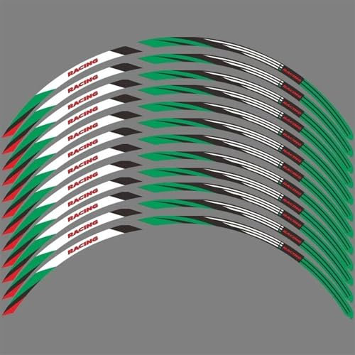 Felgendekoration Motorrad-Radaufkleber, Wasserdichtes Zubehör, Felgenband-Aufkleber Für Tracer 900 2017–2020 Langlebig und attraktiv(17-17inch Green)