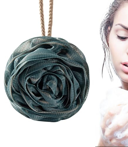 Tuxxjzm Duschschwamm, weiche Badekugeln | Mehrzweck-Badekugeln mit Rosen | niedliche Badekugeln mit Kordelzug, tragbares Badzubehör für Zuhause, Wohnung, Bad, Schlafzimmer