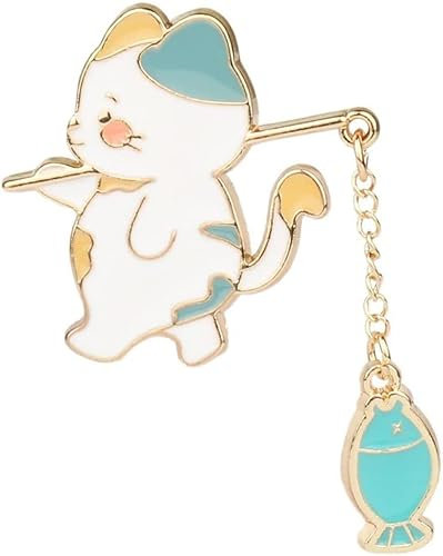 Broschennadeln, Kawaii-Katze-Angel-Brosche, Metall-Tier-Abzeichen-Anstecknadel, niedliche Kätzchen-Broschen, Anstecknadel, individueller Schal-Schmuck for Taschen, Jacken, Rucksäcke, Kleidungszubehör(