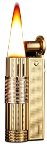 Kreative Paraffin-Feuerzeuge, Flint, Vintage-Feuerzeuge, Graben-Feuerzeuge, Feuerzeuge für Kerzen, Küche, Camping, Kamin, Geschenke für Männer (Brennstoff Nicht enthalten) (Goldene)