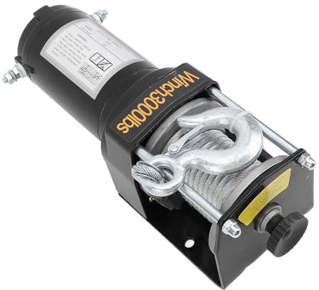 Cabrestante Eléctrico para Coche, 12 V, 3000 Libras, Kits de Cabrestante Eléctrico con Rodamiento de Carga, Torsión Fuerte, Remolques de 1 KW, Cabrestante de Carga para Vehículos