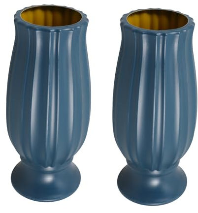Yardenfun Vase de Cimetière Lot de 2 Vases Commémoratifs en Plastique 25 X 12 Cm Support de Fleurs pour Décoration Funéraire Installation Facile Tombe Extérieure
