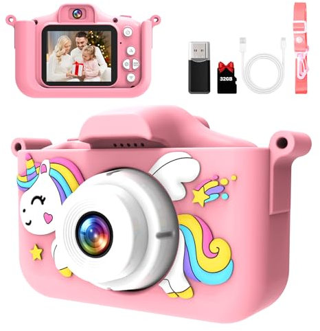 Appareil photo pour enfants - Appareil photo numérique pour enfants avec écran 2.0 », HD (1080P), antichoc, idéal pour les garçons et les filles (3-12 ans) - Cadeau parfait pour les anniversaires, Noë