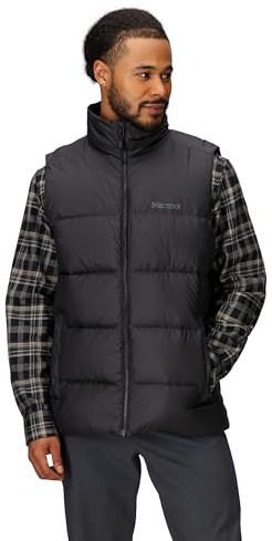 Marmot Män Guides Down Vest, Lätt Dunväst, Varm Vinterpuff, Vattenavvisande Quiltad Kappa, Vindtät Funktionsgilet, Packbar Friluftsjacka, Black, L
