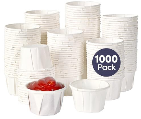LITOPAK 1000 Pack 1 oz Disposable Condiment Cups, 1 oz Souffle Medicine Cup