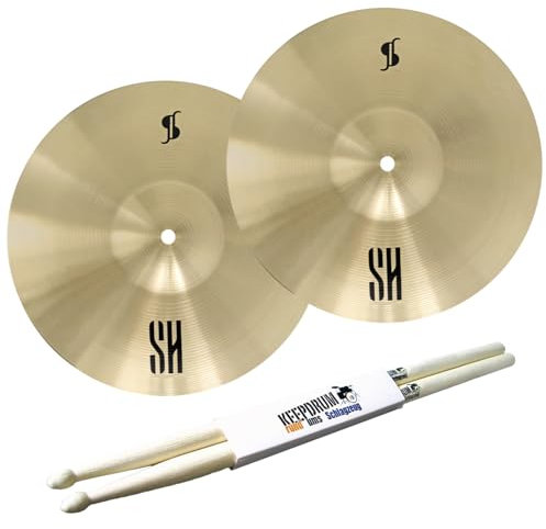 Stagg SH-HM13R Medium Hi-Hat Becken mit keepdrum Schlagzeugstöcken