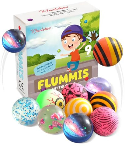 Kleintober Premium Flummi Set I mit Spielideen I Flummis groß 35mm I Mitgebsel Kindergeburtstag I Jump Ball I Flummies für Kinder I Springball I Kindergeburtstag Gastgeschenke