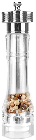 Moulin à sel et poivre acrylique, Moulin à sel et poivre manuel - Moulin à arômes rechargeable au design transparent et transparent,Moulin à poivre en grains pour sel de mer gros poivre noir