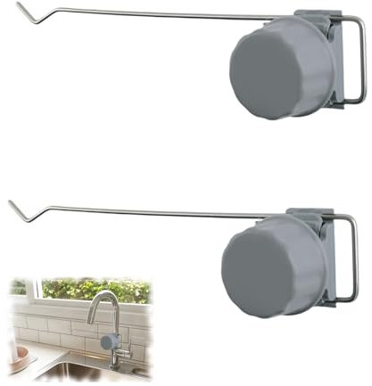 MOROBOR Lot de 2 porte-serviettes de cuisine pour robinet d'évier, réglable en acier inoxydable pratique, support pour torchons à vaisselle, porte-serviettes pour plusieurs types de robinets d'évier