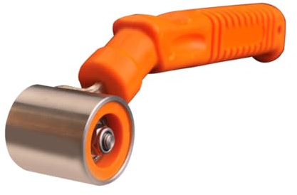 UKCOCO Wandaufkleberroller Tapezierrolle Tapeziernahtroller Werkzeug Edelstahl Kugellager Stabil Massiv in Silber Orange