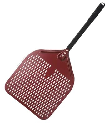 Pelle à Pizza Grandes pelles à Pizza de 14 pouces, outils de cuisine, spatule à Pizza tournante, anodisée dure, manche court for four, pelle à Pizza antiadhésive Pour La Cuisson(Red 14inch 76cm)