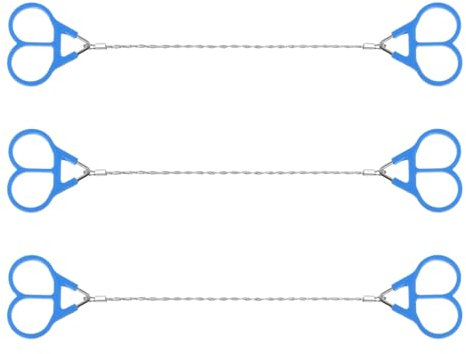Paquete de 3 sierras de alambre de metal, sierra de cable de acero inoxidable, sierras de cuerda portátiles con mango de plástico, kit de sierras de emergencia para corte de PVC, senderismo, caza