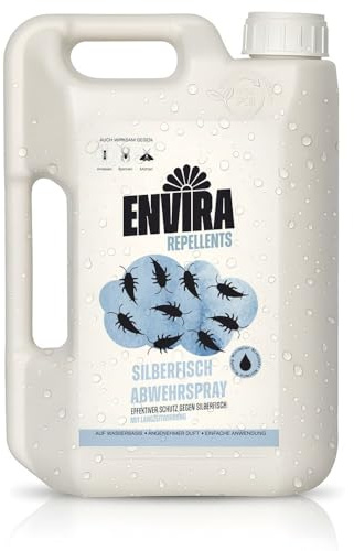Envira Silberfischspray 2 Liter - wirksam gegen Silberfische & Papierfische | Silberfisch Spray & Mittel gegen Papierfischchen - effektiv in der Wohnung, dezenter Duft, geruchsarm