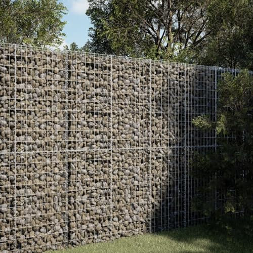 GCHDHAPB Gabion Basket with Cover 150x100x200 cm Galvanised IronHome & Garden Lawn & Garden Gardening Pots & Planters