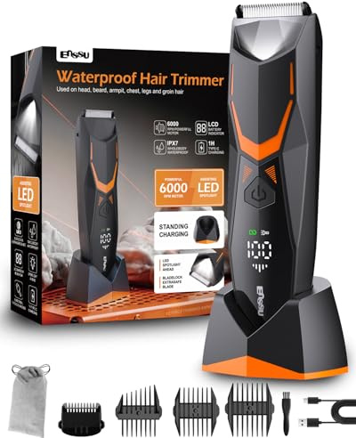 Intimrasierer Mann Type-C wiederaufladbar,Intimbereich Rasierer LED-Licht | Body Groomer für Männer, Electric Rasierer Herren Intimbereich