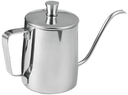 Uonlytech 1pezzi Bollitore Caffè in Acciaio Con Coperchio Mini Kettle Per Bevande Calde e Fredde Design Semplice e Resistente Adatto Per Cucina Ufficio e Bar Uso Interno Ed Esterno
