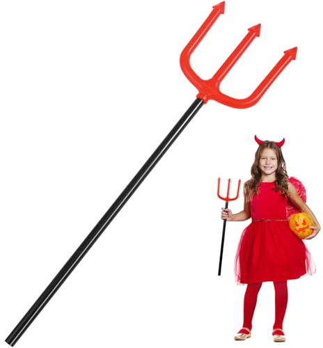 SUPVOX Tridente Del Diavolo - Accessorio per Costumi di Halloween in Plastica da 19,68 Pollici - Giocattolo con Forchetta Rossa per Bovini per Cosplay, Decorazioni per Feste