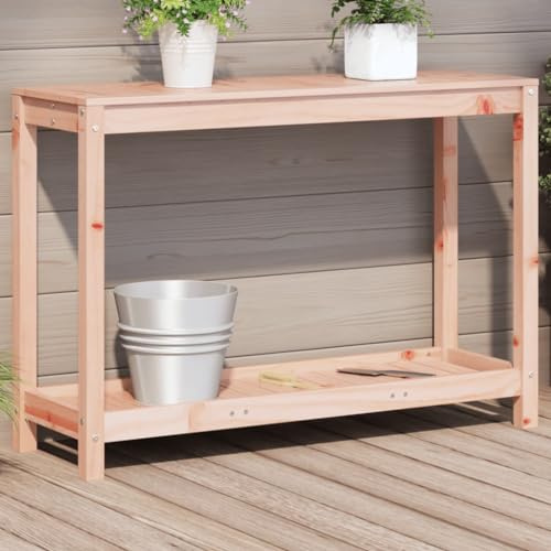 Solid Wood Potting Table with Drawer & Shelf - 108x35x75 cm, Outdoor Garden Workbench for Flower Plants, Tool Storage, Douglas Wood Workstation
