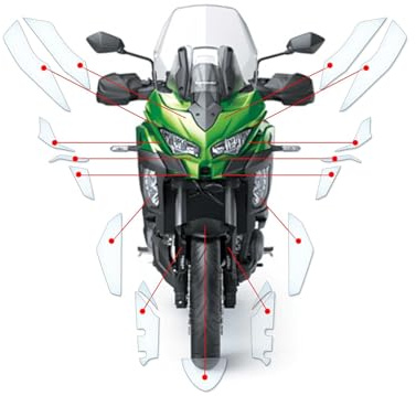 Pellicola protettiva contro i sassi PPF Pellicola per moto adatta per Kawasaki Versys 1100 S/SE 2025 Lackschutzfolie Clear-PU