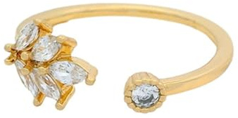 Echt Schmuck Gelbgold Au 375/585/750 Freundschaftsringe mit Marquise Moissanit, Blatt 9K/14K/18K Gold Partnerringe Gr.47-65