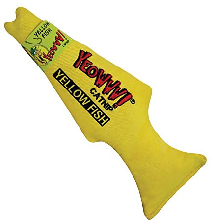 Yeowww fisk katt leksak, S, gUL