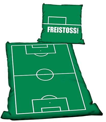 FREISTOSS Fanartikel Bettwäsche Linon für Fussballfans mit Reißverschluss