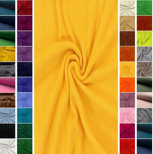 StoffBook Gelb Polarfleece Fleece Fleecestoff für Bekleidung und Decken | Weich, flauschig und hochwertig, Stoff für Bekleidung, Decken und Näharbeiten, Wellness-Fleece und Microfleece