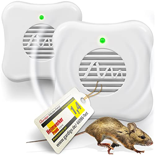 GARDIGO® Répulsif Anti-Souris à Ultrasons | Prise Anti Souris | Piège à Souris Électrique | Anti Rongeurs Ultrason | Repousse-Rats Portée 25m², Fréquence env 35 kHz | sans Produits Chimiques.