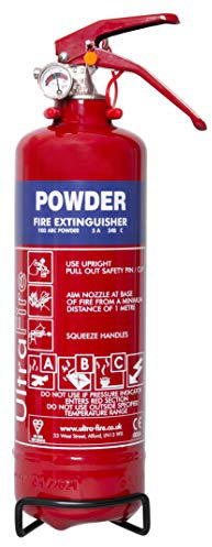UltraFire 1kg Powder Fire Extinguisher - Car, Taxi, Caravan, Camping, Boat - Kitemarked EN3