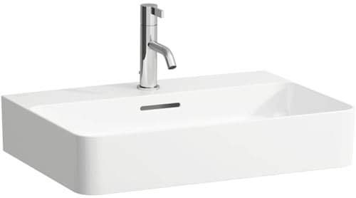 LAUFEN VAL Aufsatzwaschtisch, 1 Hahnloch, mit Überlauf, US geschl. 600x420mm, H8162837571041, Farbe: weiß matt