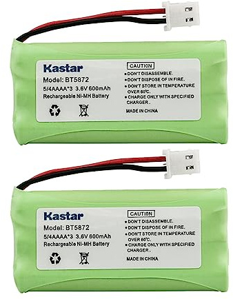 Kastar 2-Pack Ni-MH Battery, AAAA 3.6V 600mAh, Replacement for VTech 89-1333-00-00 89-1333-01-00 8913330000 8913330100 BT5632 BT5872 LS5101 / 5101 LS5105 / 5105 LS5145 / 5145 LS5146 / 5146 CPH-517J