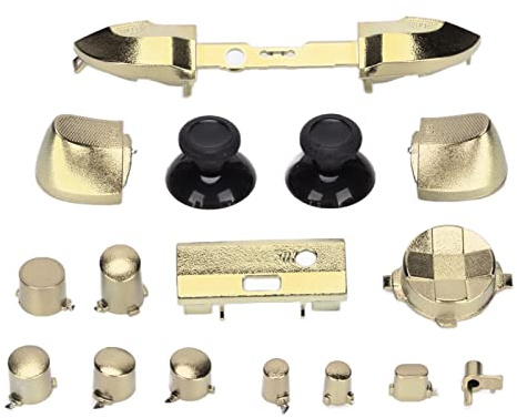 Annadue Full Game Controller Button Set,Bumper Triggers Full Button Dpad RT LT RB LB ABXY Guide ON Off Buttons,Replacement Handles Accessories for Series X/S(Gold)