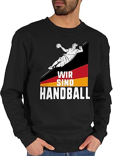 Sweater Pullover Sweatshirt Herren Damen - Handball EM 2026 Trikot Ersatz - Wir sind Handball! Deutschland - XL - Schwarz - handballer nationalmannschaft pulli hanball halbball handball. handball,