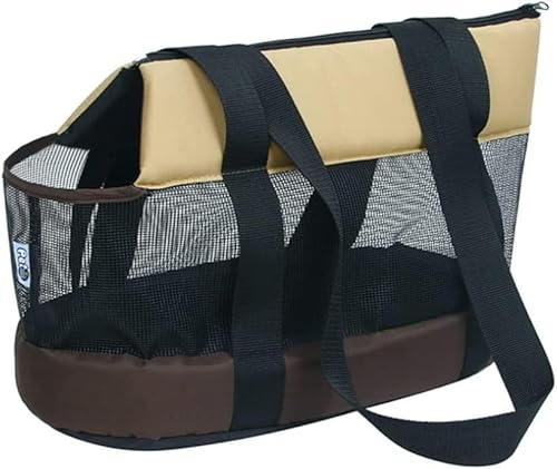 Hundetragetasche Sommer Tragtasche Mesh Atmungsaktiv Transporttasche Hunde Katze Hundtasche mit Schultergurt Schultertasche Robust Faltbar Katzentasche Sichtbar Welpentasche Outdoor Resie