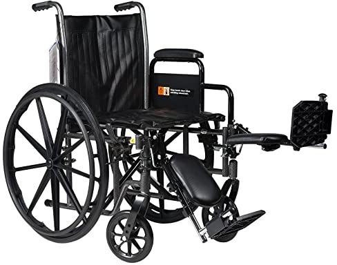 Dynarex DynaRide Series 2 Wheelchair with Detachable Desk Arms & Elevating Leg Rests, Weight Capacity 250 Pounds, Silver, 1 DynaRide Series 2 Wheelchair