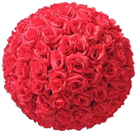 YLBFJXK Artificial Flower Ball for Centerpieces Bridal Wedding Artificial Wedding Party Centerpieces Decorations, 7.8inch (5, Red)