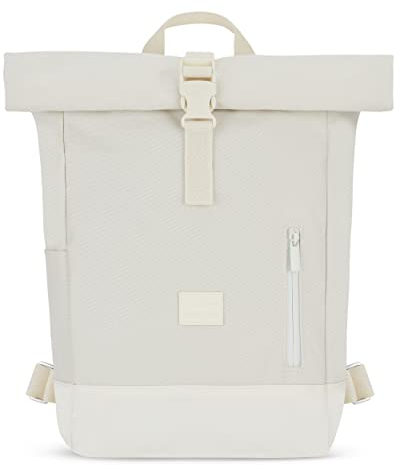 Johnny Urban Rucksack Damen & Herren Klein Weiß - Robin Small - Kleiner Rolltop Daypack mit 12 Zoll Laptopfach - Tagesrucksack für Uni City Business - Wasserabweisend