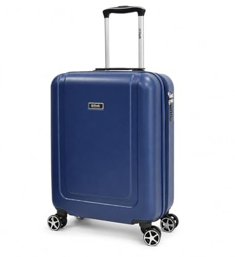 Maleta de Cabina 55x40x20 cm Expandible, Equipaje de Mano ABS Rígida Ligera con 4 Ruedas Dobles 360°, Cerradura de 3 Dígitos y Asa Telescópica, Compatible con Ryanair, Vueling y EasyJet – Azul Marino