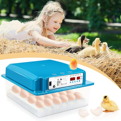 Randaco Brutautomat Vollautomatisch, Inkubator für Hühner - 36 Eier Kapazität, Brutmaschine mit LED Display Temperaturkontrolle, Automatisches Rotationssystem, LED Beleuchtung