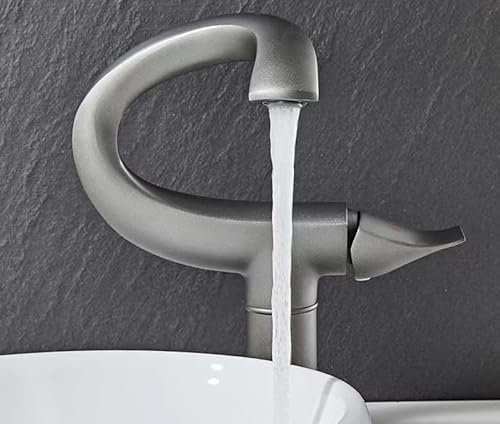 Graue Waschtischarmatur warmes und kaltes Handwaschbecken ohne Schlauch