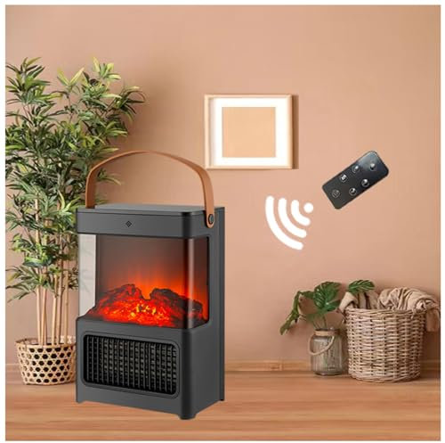 MELLYD Estufa Gas Imitacion LeñA Tres Segundos De Calentamiento RáPido, Tres Niveles De Ajuste, Chimenea De LeñA, con Control Remoto Chimenea Decorativa Electrica