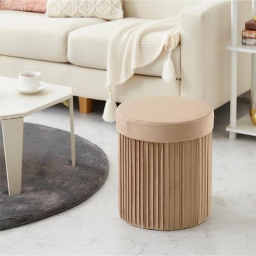Zedelmaier Kleiner Hocker mit Stauraum Sitzhocker Rund Fußhocker