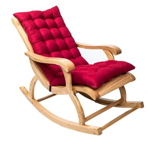 LYXLBX Polsterauflage Stapelsessel Auflage Hängestuhl Sitzauflage,Sitzauflage für Gartensessel und Gartenstuhl Schaukelstuhl Auflage Polster Kissen, Gesteppt Sessel Chair Kissen,Rot-120 * 50 * 8cm