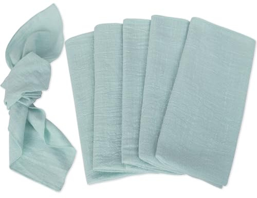 Servietten Stoff Baumwolle, Stoffservietten Leinen, Stoffservietten Wiederverwendbar 42 x 42 cm für Küche Familie Party Tabellen Abendessen Cafe Restaurant (grün)