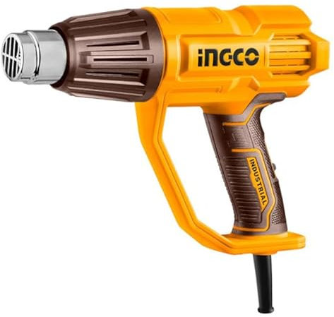 Ingco Hg200078 Pistola Termica ad Aria Calda Temosoffiatore a Cavo 2000 W 3 Temperature Selezionabili fino a 550°