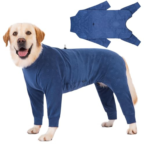 Cyponpy Prägung Hundemantel Fleece Hundepullover Mit Beinen Winterjacke Warm Hundepyjama Hundebademantel Für Große Mittelgroße Hunde Wintermantel Hundejacke Hundepulli